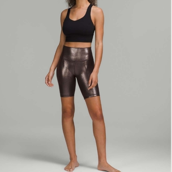 Lululemon Align High-Rise Short 8" *Shine Radiate Foil Print French Press Size 4 - Picture 4 of 15